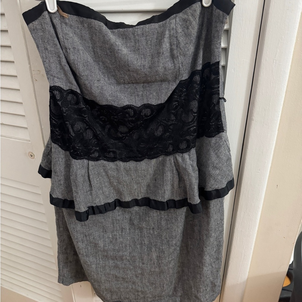 Torrid Gray and Black Strapless Dress